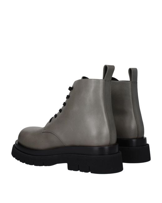 Bottega Veneta Gray Stivaletti Uomo Pelle Grigio/Asfalto for men