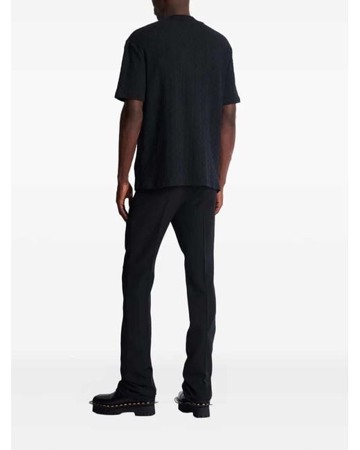 Balmain Black T Shirt With Pb Monogram