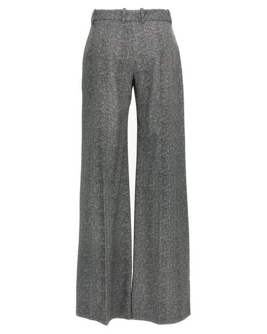 Ermanno Scervino Gray Herringbone Patterned Viscose Trousers