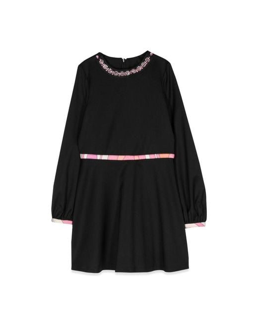 Emilio Pucci Black Mini Elegant Suit Dress For Girls