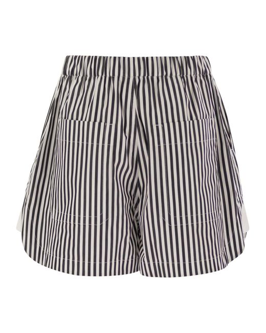 Sportmax Black Muscari Cotton Sports Shorts