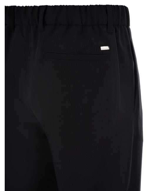 Herno Black Stretch Tailored Trousers for men