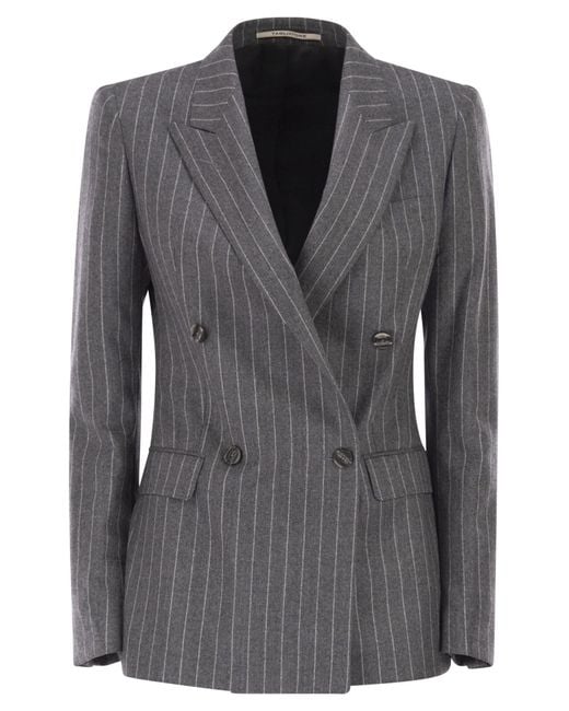 Tagliatore Black Double-Breasted Wool Jacket