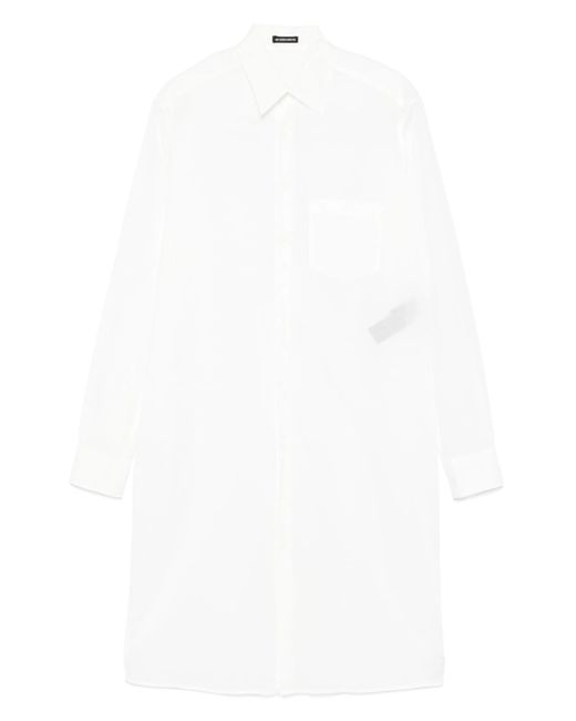 Ann Demeulemeester White Gabi Long Relax Fit Shirt Draped On Back B0011914Fa026002