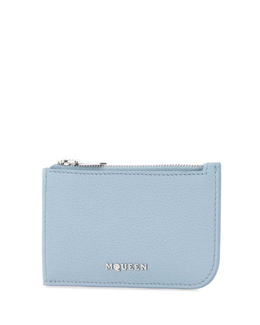 McQueen Blue Light Leather Card Holder for men