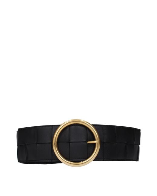 Bottega Veneta Black Leather Belt