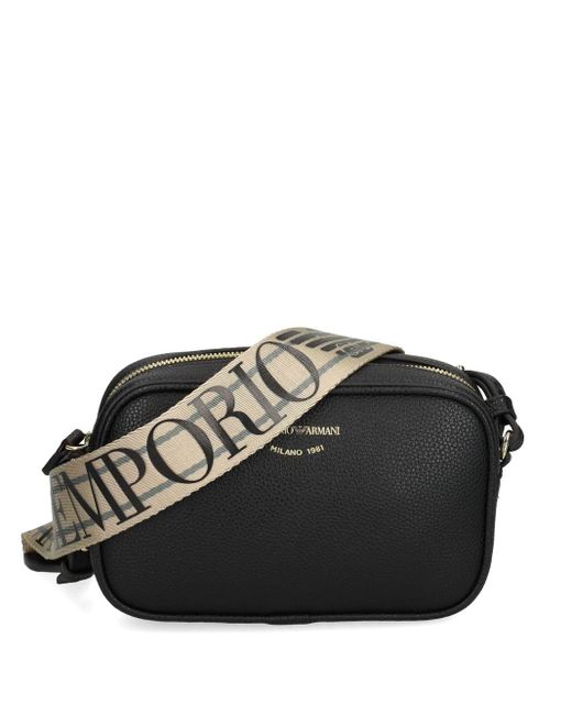 Emporio Armani Vegan Lederen Cameratas In Zwart in het Black