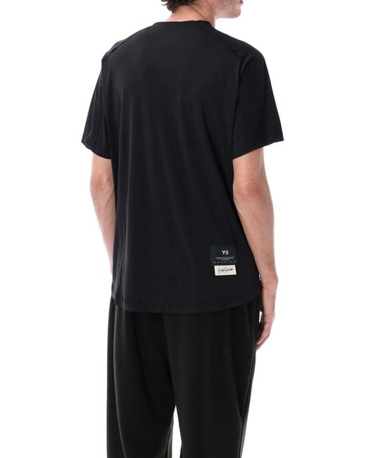 Y-3 Black Running Short Sleeve Performance Tee
