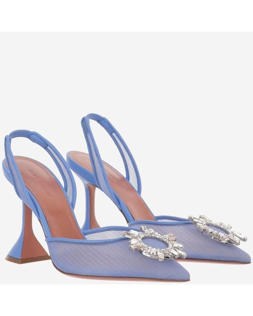 AMINA MUADDI Blue Begum Mesh Slingbacks