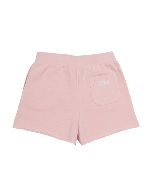 Golden Goose Deluxe Brand Pink Star Girl's Short Blend Cotton Fleece With Patch And Print for men