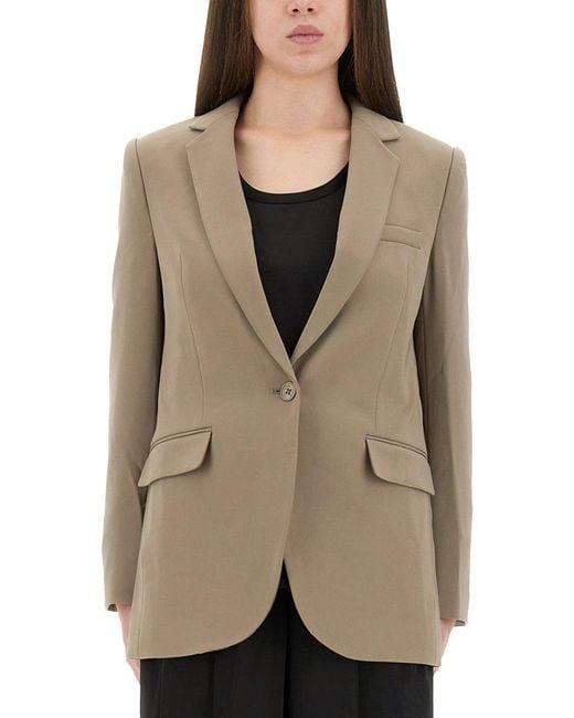 Michael Kors Natural Slim-Fit Crepe Blazer With Notched Lapels