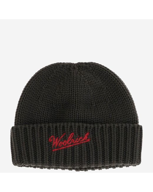 Woolrich Woll Mütze mit Logo in Black für Herren