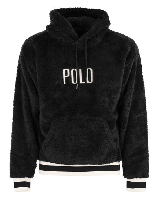 Hoodie con logo di Polo Ralph Lauren in Black da Uomo