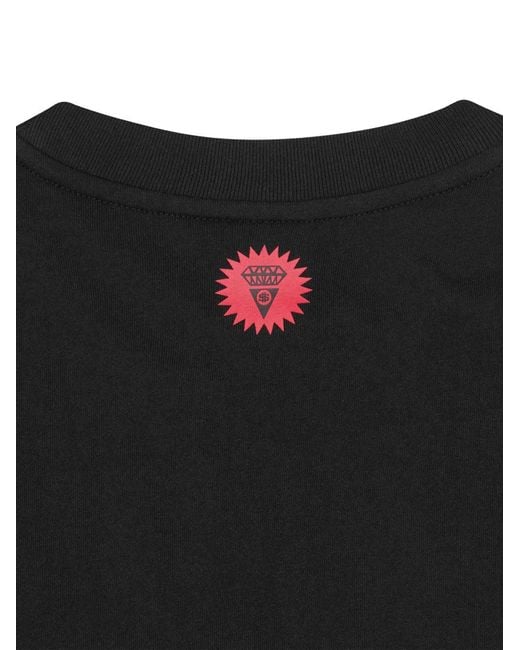 ICECREAM Black Running Dog Cotton T Shirt for men
