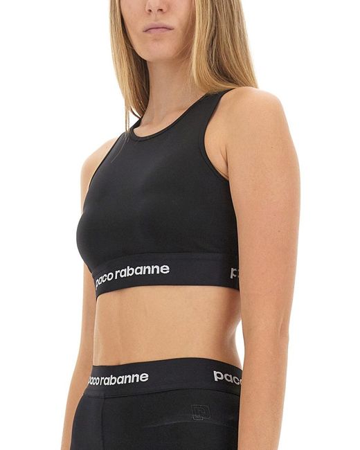 Rabanne Black Tops With Logo