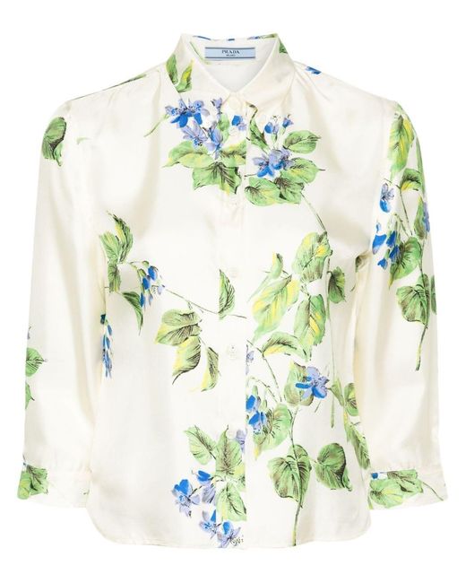 Prada Multicolor Hemd Mit Blumenmuster