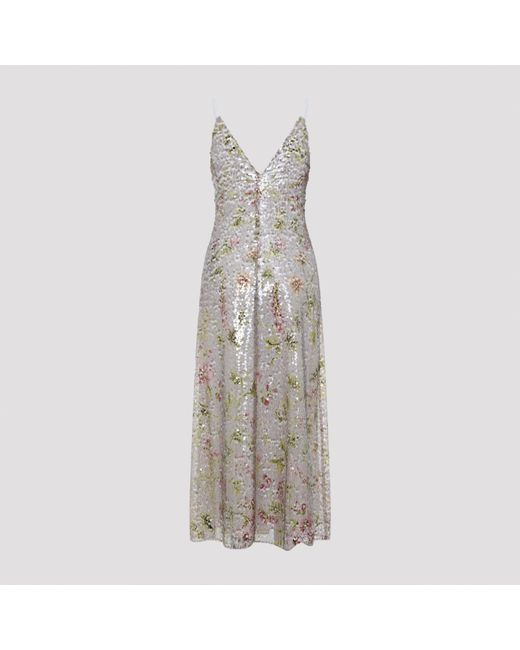 Alberta Ferretti Kleedjes ,Veelkleurig ,Polyester Paillettes Lange Jurk in het Gray