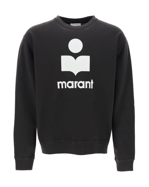 Isabel Marant Mikoy Flocked Logo Sweatshirt in het Black voor heren