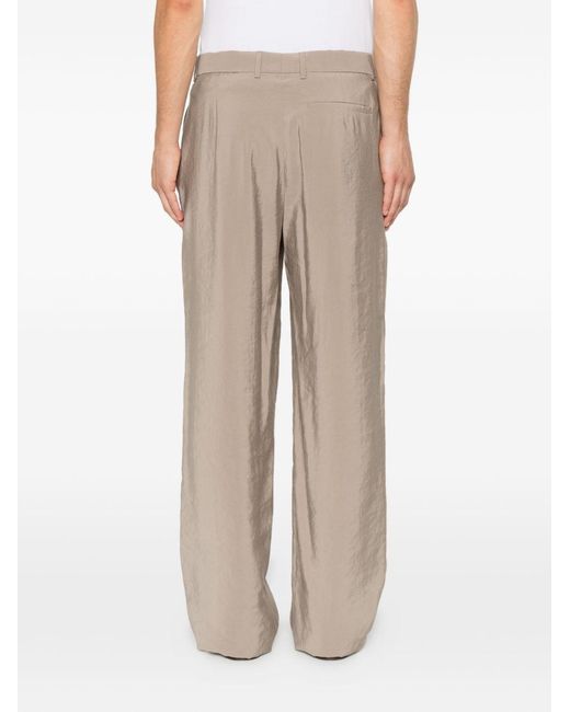 Emporio Armani White Belt-Loop Straight-Leg Trousers for men