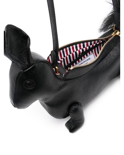 Thom Browne Black Leather Shoulder Bag