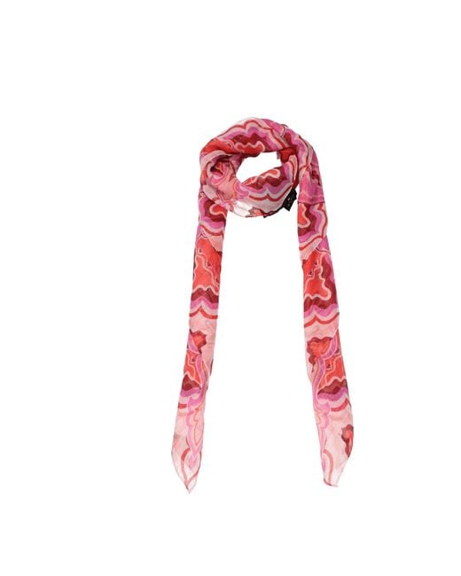 Etro Red Foulard Donna Seta Rosa