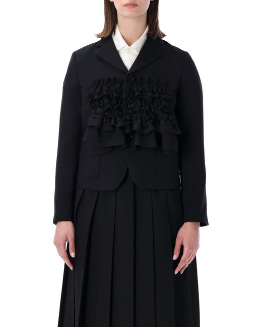 Comme des Garçons Black Ruffle Jacket Polyester Lining Blazer