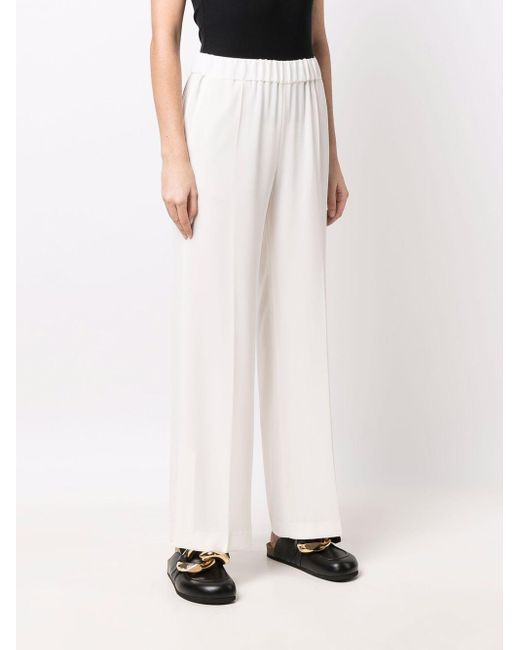 Alberto Biani White Cady Elasticated Trousers