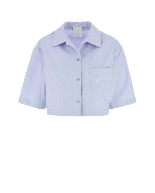 Givenchy Blue Cropped Cotton Shirt