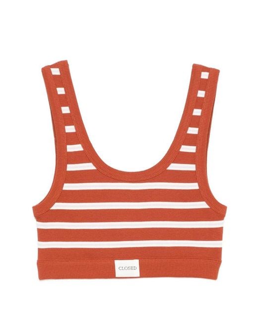 Closed Red Cotton Bralette Bra