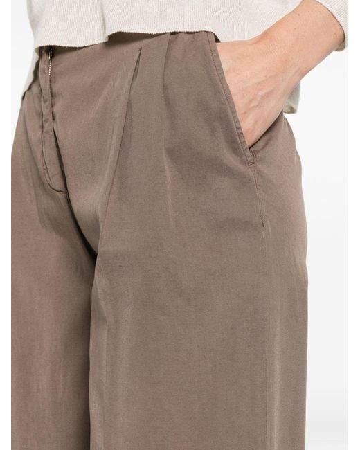 Via Masini 80 Brown Trousers Lyocell
