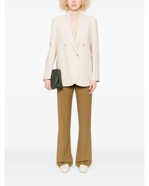 Forte_forte White Wool High Waist Pants