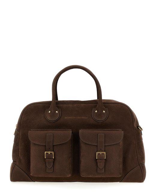 BRUNELO Cucinelli 'Weekender' borse di Brunello Cucinelli in Brown da Uomo