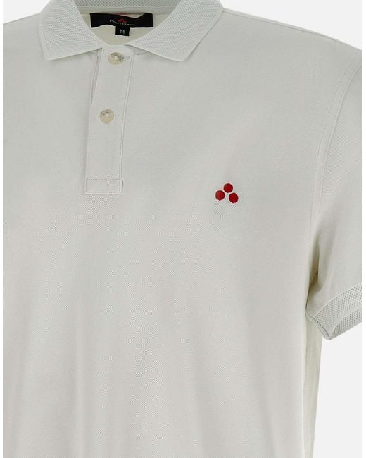Plantago Polo de estiramiento en blanco Peuterey de hombre de color White
