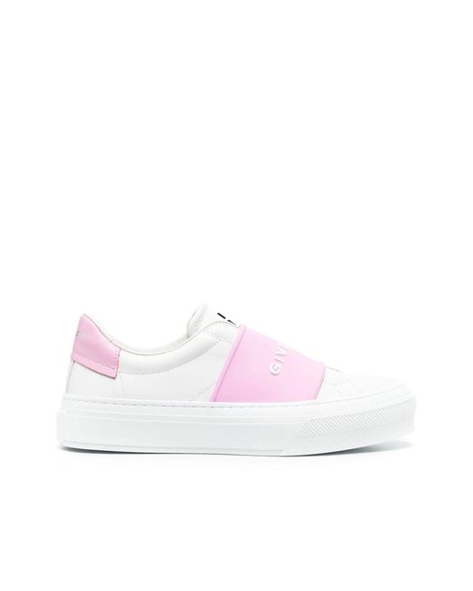 Givenchy Pink Logo Leather Sneakers