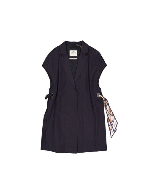 Herno Blue Sleeveless Long Coat