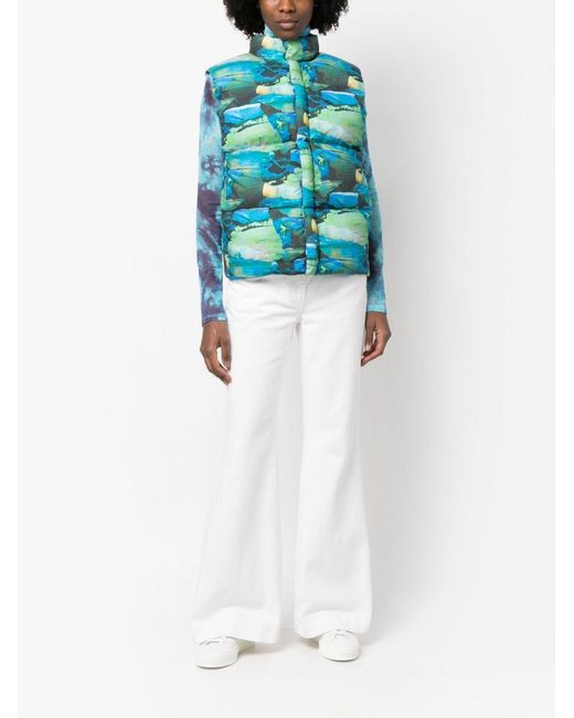 Chaleco acolchado con estampado ERL de hombre de color Blue