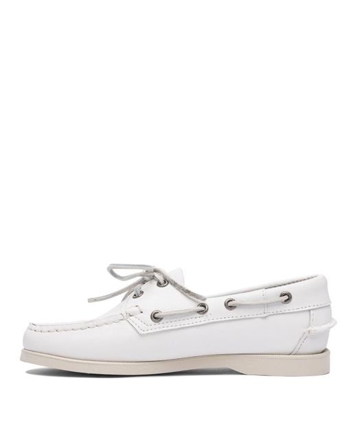 Sebago White Leather Loafers