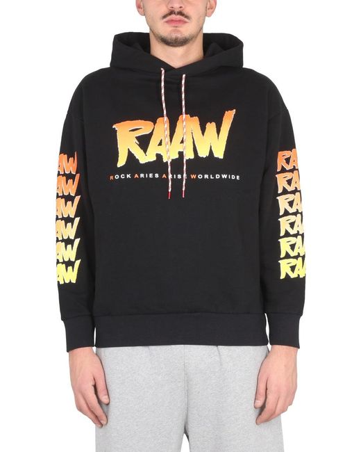 Aries Black Sweatshirt With Logo Print