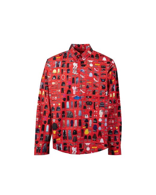 Camisa impresa de Balenciaga de hombre de color Red