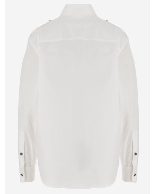 Versace White Cotton Shirt With Contrasting Buttons