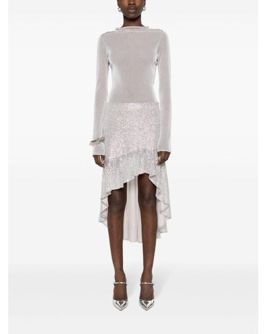 IRO White Asymmetrischer Rock Mit Pailletten