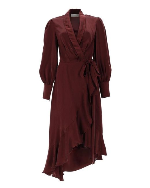 Zimmermann Purple Silk Midi Suit