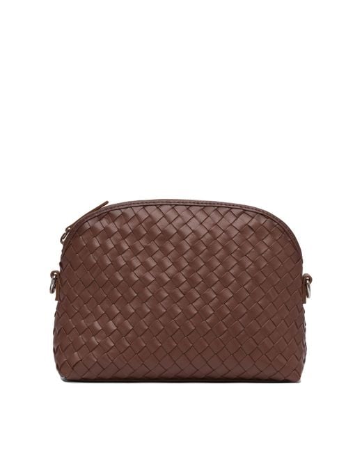 Dragon Diffusion Brown Chunky Fellini Pochette Interlaced Shoulder Pouch 23 X16 X10 Cm