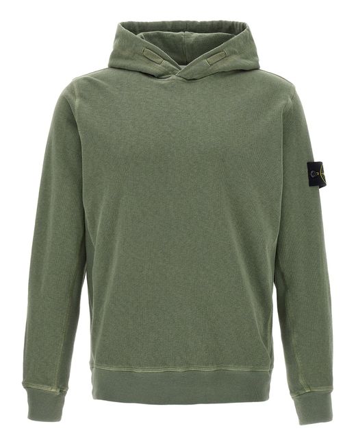 Stone Island Stonewashed Hoodie in het Green voor heren