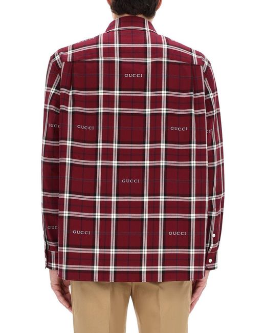 Gucci Red Shirt With Logo for men
