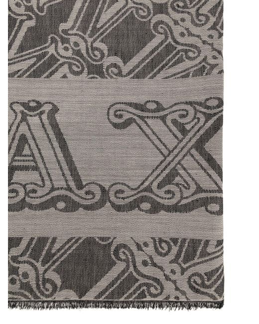 Eleonor Wool, Silk and Linen Jacquard Stole Max Mara de color Gray