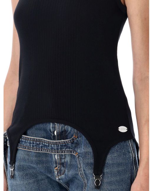 Jean Paul Gaultier Black Ribbed "Lingerie" Top