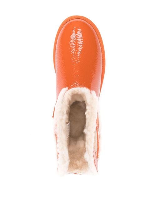 UGG X TELFAR Orange Crinkle-texture Leather Ankle Boots for men