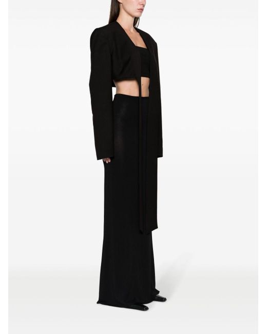 ANDREADAMO Black Open-Front Cropped Jacket
