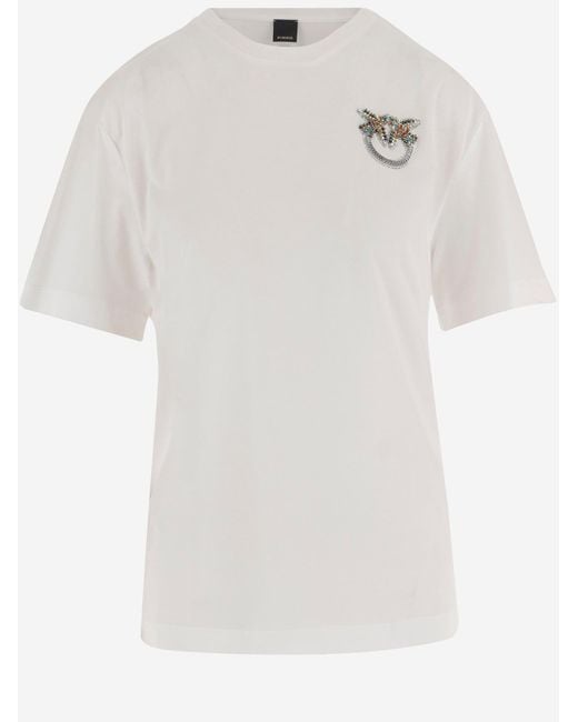 Pinko White Cotton T-Shirt